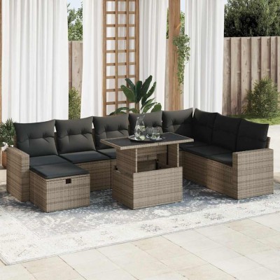 Sofa set with cushions, 9...