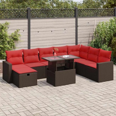 Garden set with cushions, 9...