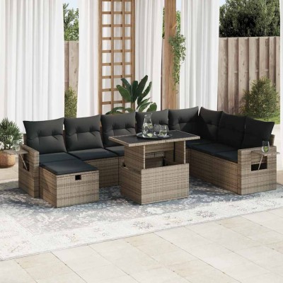 Sofa set with cushions, 9...