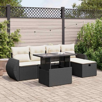 Sofa set with cushions, 6...