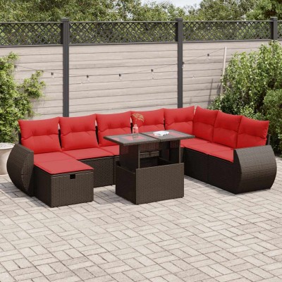 Garden set with cushions, 9...
