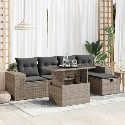 Sofa set with cushions, 6...