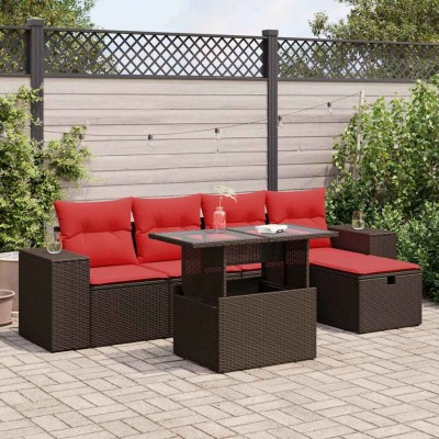 Garden set with cushions, 6...