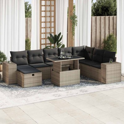 Sofa set with cushions, 9...