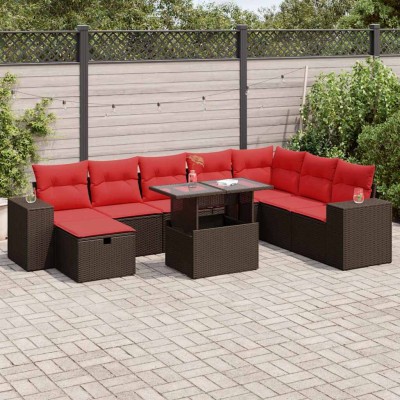 Garden set with cushions, 9...