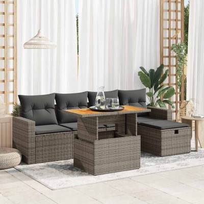 Garden set with cushions, 6...