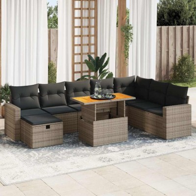 Garden set with cushions, 9...