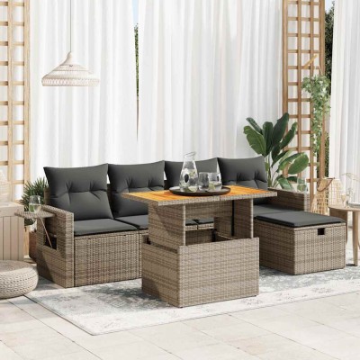 Garden set with cushions, 6...