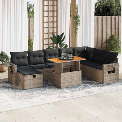 Garden set with cushions, 9...