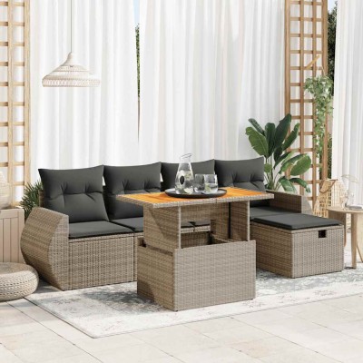 Garden set with cushions, 6...