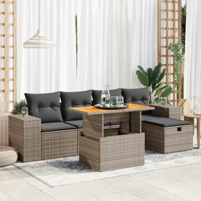 Garden set with cushions, 6...