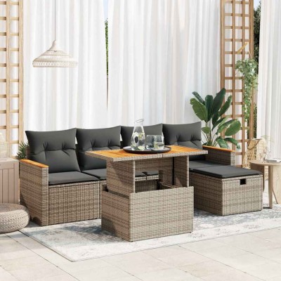 Sofa set with cushions, 6...