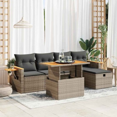 Sofa set with cushions, 6...
