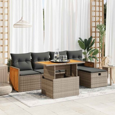 Sofa set with cushions, 6...