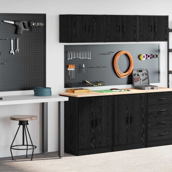 garage cabinets, 2 units, black, wood