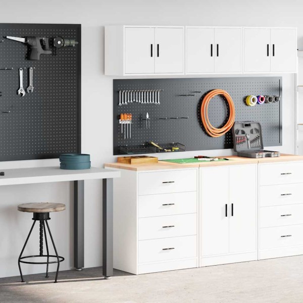 garage cabinets, 2 units, white, wood