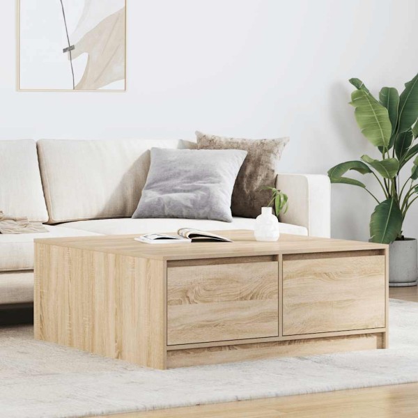 coffee table with drawers, sonoma oak, 100x100x40 cm