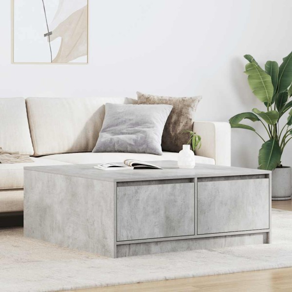 coffee table with drawers, concrete gray, 100x100x40 cm