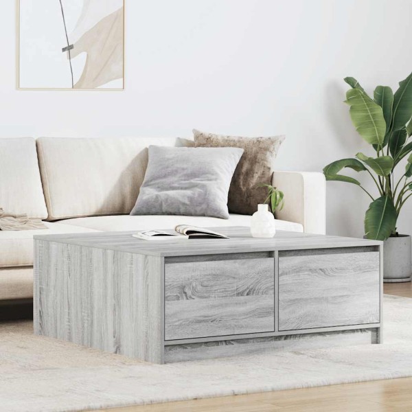 coffee table with drawers, gray sonoma, 100x100x40 cm