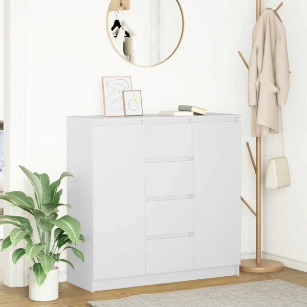 Side cabinet with drawers, white, 100.5x35x98.5 cm, wood