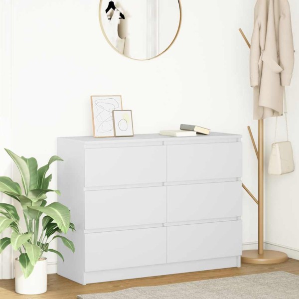 sideboard white 100x35x76 cm engineered wood
