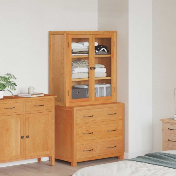 Storage furniture set with drawers Brown Processed wood