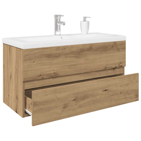 sink cabinet with built-in sink and faucet