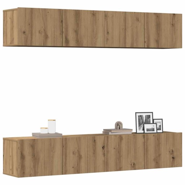 4-piece wall-mounted TV cabinet set