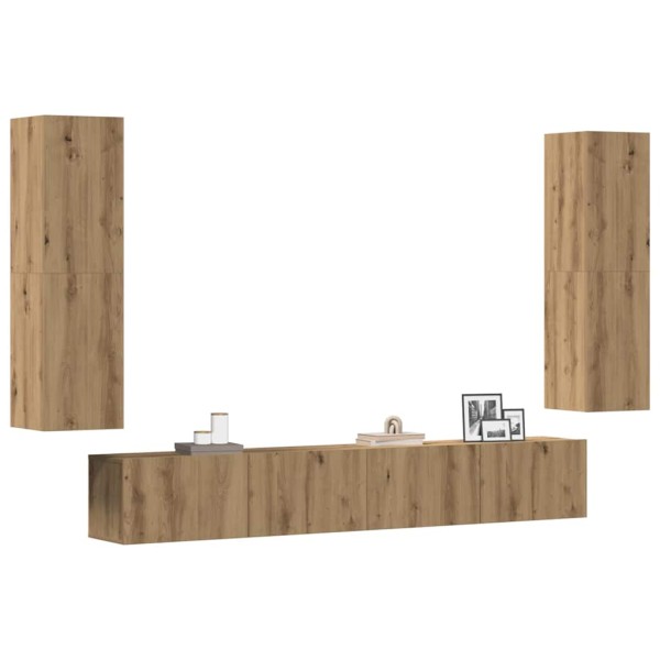 4-piece wall-mounted TV cabinet set