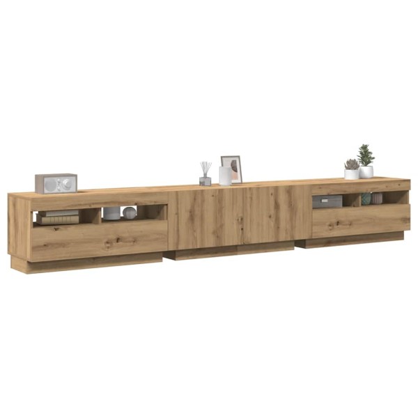 TV cabinet with LED lights Artisan oak