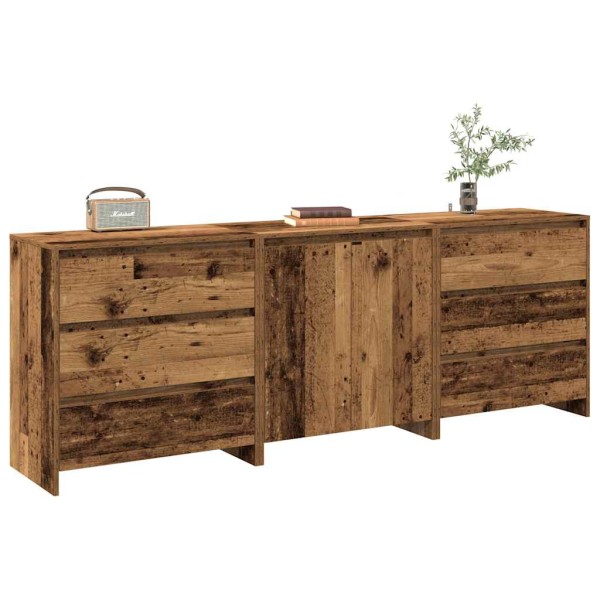 A 3-part sideboard made from old wood engineering