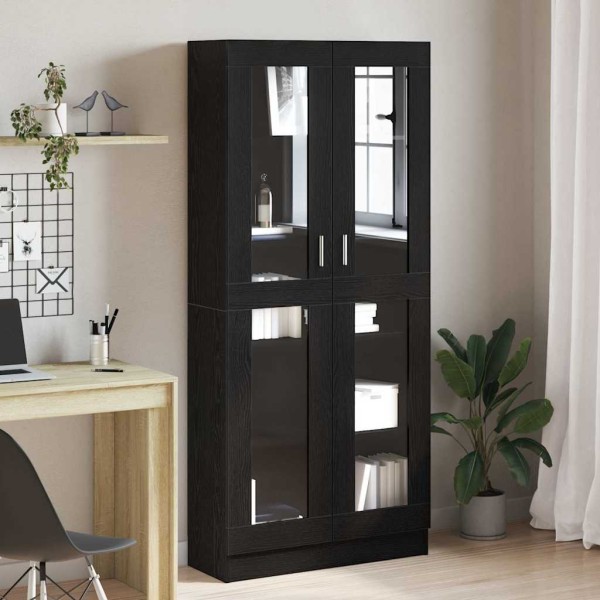Bookcase black oak 82.5 x 30.5 x 185 cm Treated wood