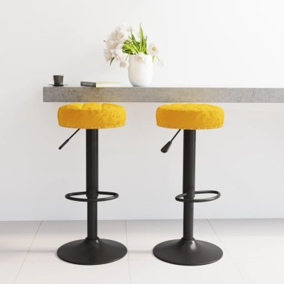 Bar stools, 2 pcs., mustard...