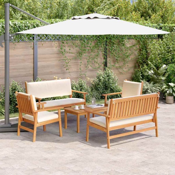 Sodo Sofų Rinkinys 5 pcs Ruda Kietos akacijos mediena