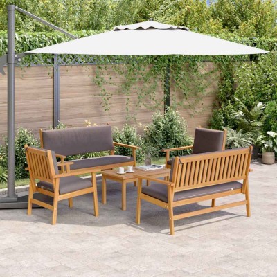 Garden Sofa Set 5 pcs Brown...