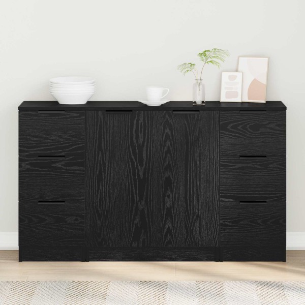Cabal with drawer 3 pcs Black oak Processed wood