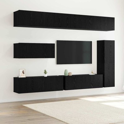 TV cabinet set 7 pcs Black...