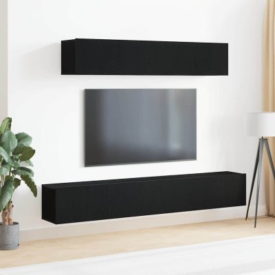 TV cabinet set 4 pcs Black...