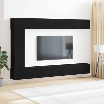 TV cabinet set 9 pcs Black...