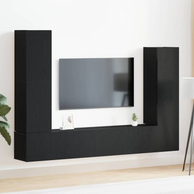TV cabinet set 6 pcs Black...