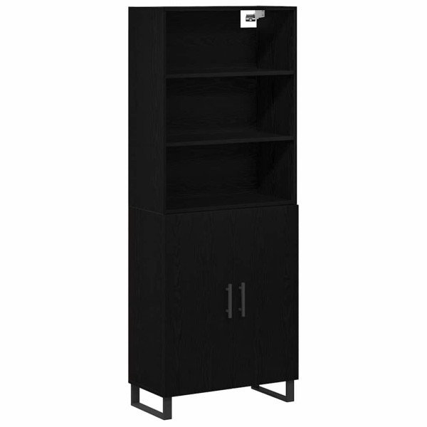 High cabinet 2 pcs Black oak Processed wood