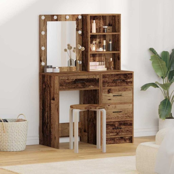 Makiažo stalas 2 pcs Ruda 50 x 41 x 135 cm Apdirbta mediena