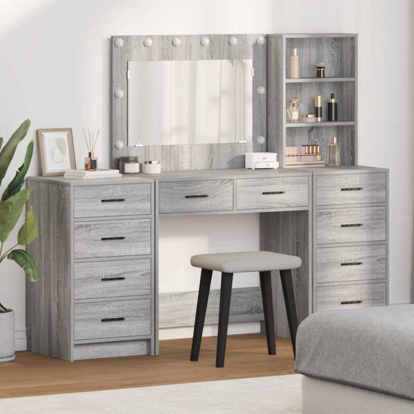 Dressing table with drawers 3 pcs Gray Sonoma Treated wood