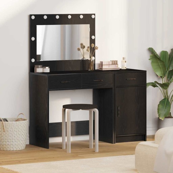 Dressing table with drawers 2 pcs Black Treated wood