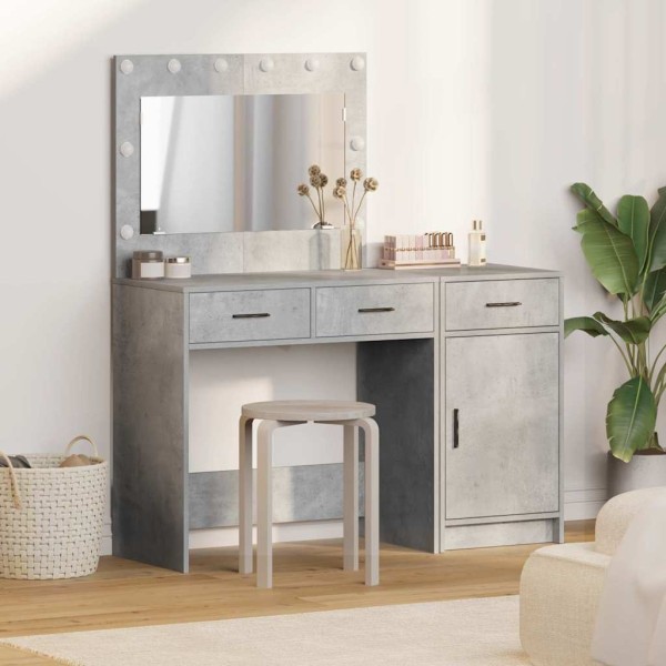 Dressing table with drawers 2 pcs Gray Processed wood