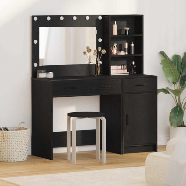 Dressing table with drawers 2 pcs Black Treated wood