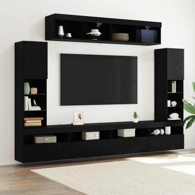TV cabinet set 6 pcs black...