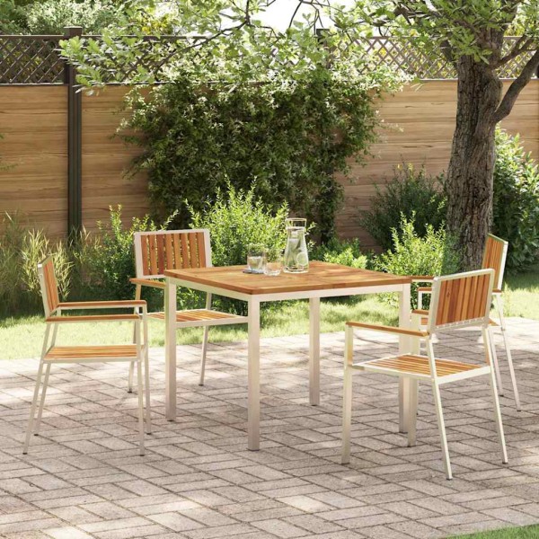 Outdoor dining set 5 pcs Brown Solid acacia wood