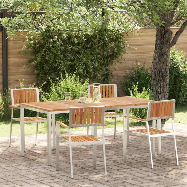 Outdoor dining set 5 pcs Brown Solid acacia wood