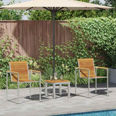 Sun lounger 3 pcs Brown...